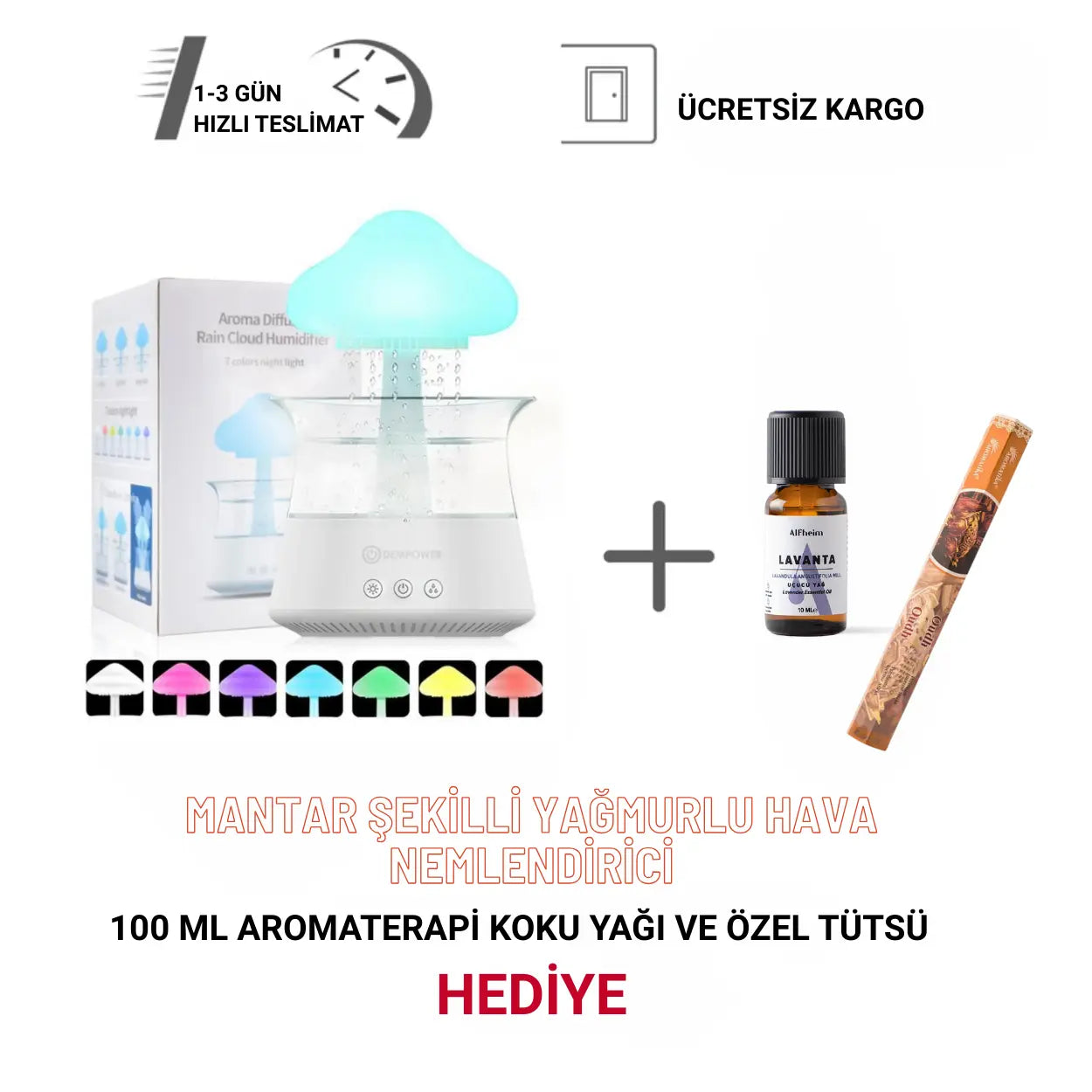 Mantar Şekilli Yağmurlu Hava Nemlendirici Gifthane