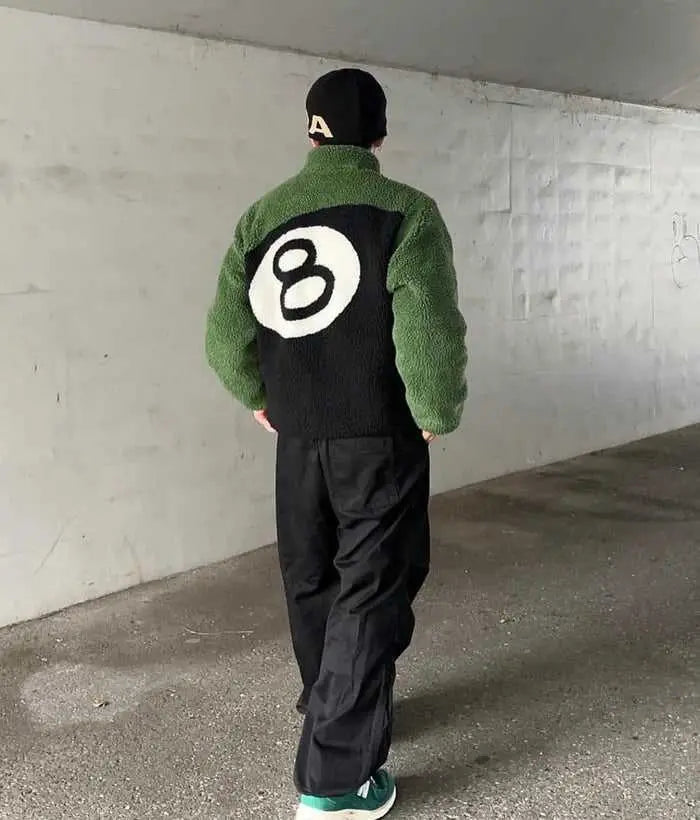Stussy 8 Ball Fleece Ceket Shark Hoodie