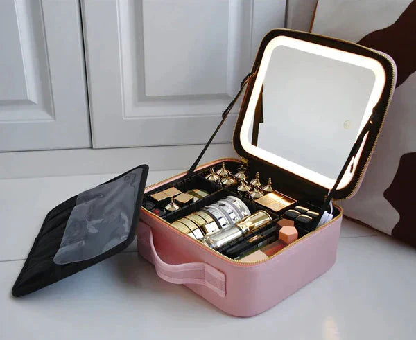 Lighted Mirror Makeup Bag