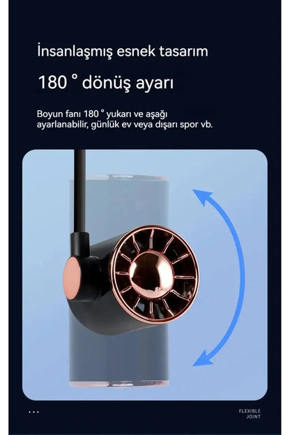 Mini Fan USB Tembel Asılı Boyun Katlanabilir Taşınabilir Küçük Fan Uzun Ömrü Turbo
