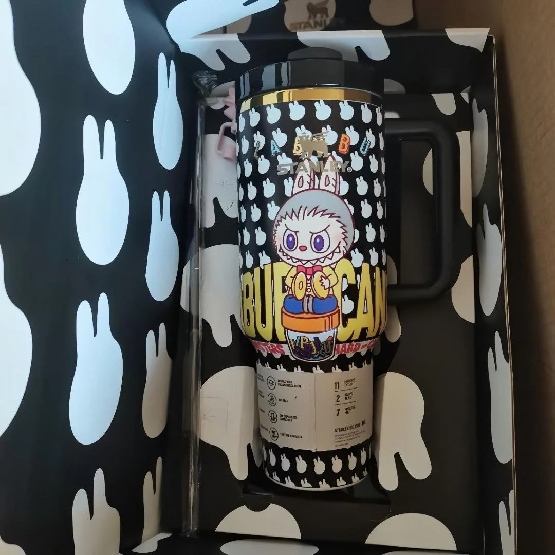 Labubu Stanley Black Insulated Cup TERMOSHANE