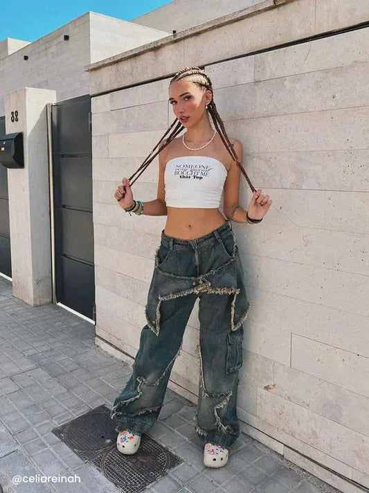 Gifthane Distressed Effect Star Unisex Pantolon