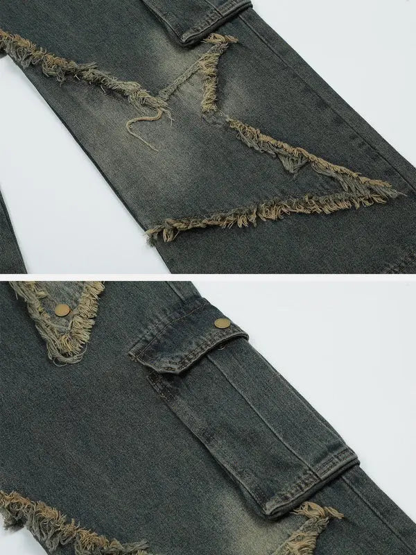 Gifthane Distressed Effect Star Unisex Pantolon