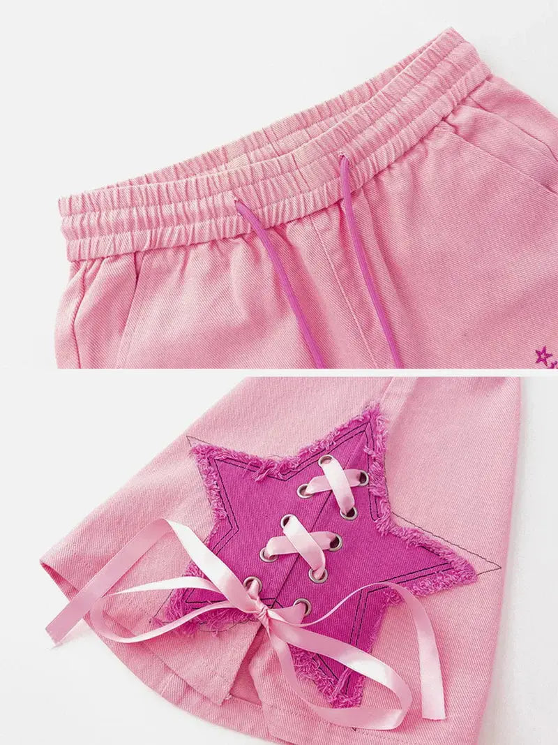 Ribbon Fringe Star Pantolon